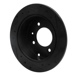 Hyundai Sonata Brake Rotor (1) - Rear Left - R1 Concepts - Drilled & Slotted - Black - `99-`06